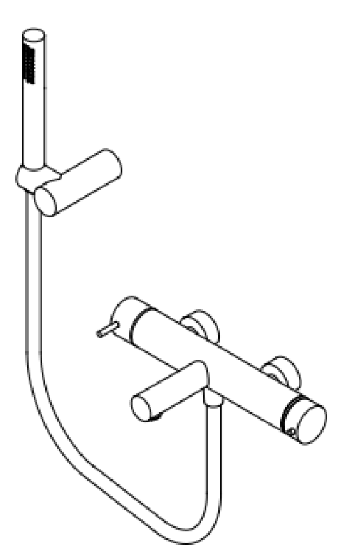 Waterevolution Flow termostatisk tvåvägs duschblandare med handdusch Gun Metal T130TNWGM