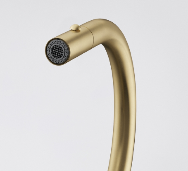 Franke Mythos Masterpiece Kökskran Guld med J-utlopp och Utdragbar Sprejhuvud - 115.0711.558