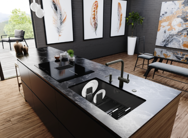 Franke Mythos Masterpiece BXM 210.68 Stor Gun Metal Diskho PVD Antracit 685x410mm Planmonterad och Undermonterad - 127.0676.885