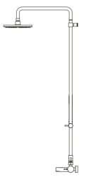 Waterrevolution Flow trevägs duschblandare med hand- och takdusch krom T131N01