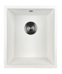 GraniteMy Universal Vit Granitho 34x40 cm vit infällning undermontering och planmontering med gun metal-plugg 1208967904