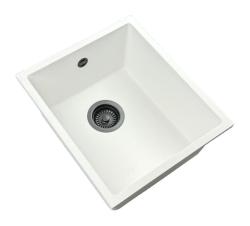 GraniteMy Universal Vit Granitho 34x40 cm vit infällning undermontering och planmontering med gun metal-plugg 1208967904