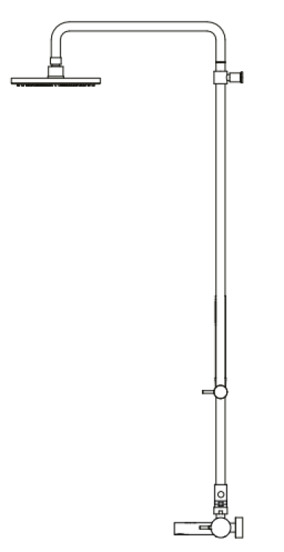 Waterevolution Flow trevägs duschblandare med huvuddusch och rund handdusch Svart T131NRPR