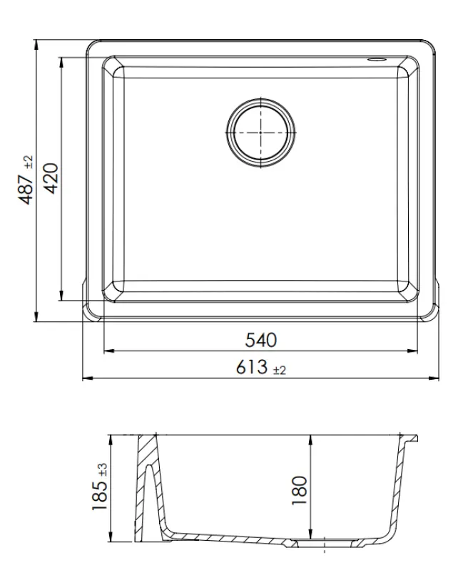 GraniteMy Traditionell Lantlig Diskho Granitho 60x48 cm Vit Underlimmad och Planlimmad med Gun Metal Propp 1208967944