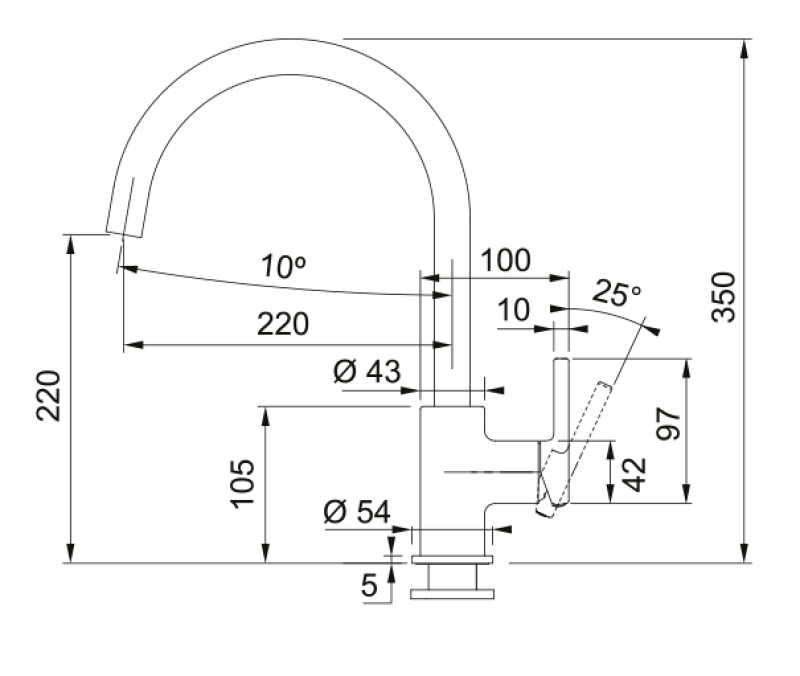 Franke Lina XL Köksblandare Polar White Vit med Svängbar Utlopp 115.0626.024