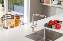 Franke Active Twist Ettgreppsblandare Rostfritt Stål-utseende med Utdragbar Utlopp och Integrerad Avfallshantering 115.0653.505