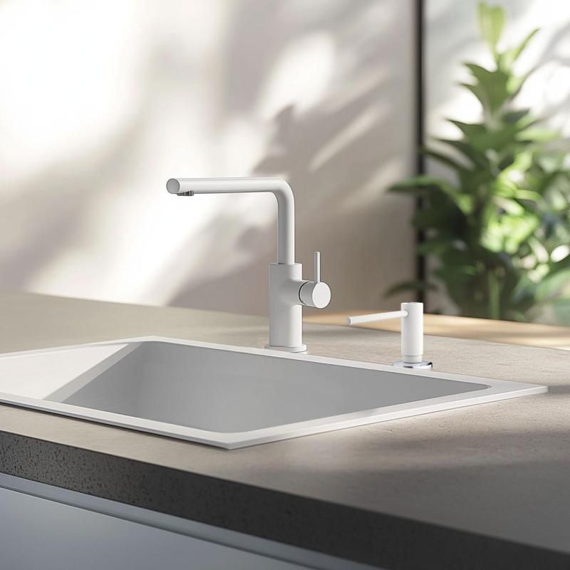 Franke Active köks inbyggd tvålpump granit Polar White Vit 112.0633.079