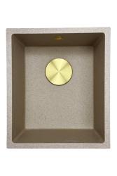 GraniteMy Universal granit beige sand diskho 34x40 cm ovanpåliggande undermonterad och planmonterad med guldplugg 1208968008