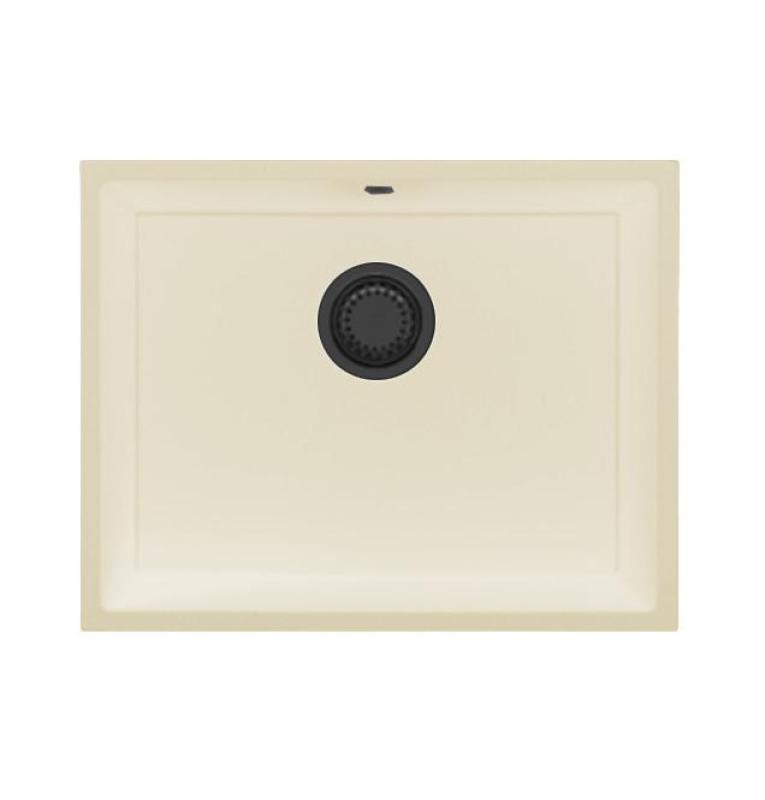 GraniteMy Universal granit beige sand diskbänk 55x40 cm påbyggnad, underbyggnad och infälld montering med gun metal plugg 1208968016