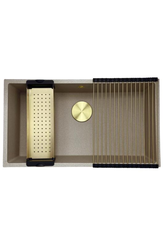 GraniteMy Universal granit beige sand diskho 74x40 cm infälld undermonterad och planmonterad med guldplugg 1208968018