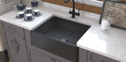 GraniteMy Traditionell Lantlig Diskho - 2-Sidig Granitho 60x48 cm Svart undermonterad med svart plugg 1208968029