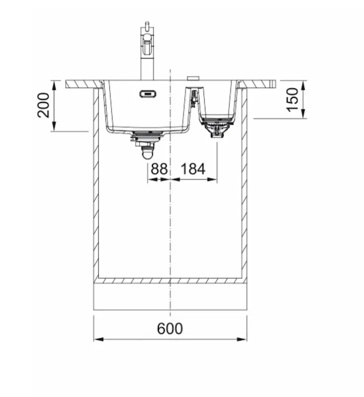 Franke Maris MRG 260-34-15 Fragranite Slate Grey Diskbänk Vänster Bänk Grå mörk Infälld 135.0714.635