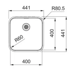 Franke Smart SRX 210.40 Rostfritt Stål Diskho 40x40 Planmontering - 127.0688.727