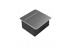 AVARO Infälld Möbeluttag, 1x Schuko-uttag, USB A+C, 1.5m Kabel, Silver