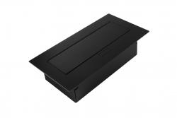 Möbeluttag 2x schuko-uttag, USB A+C, utan kabel, svart