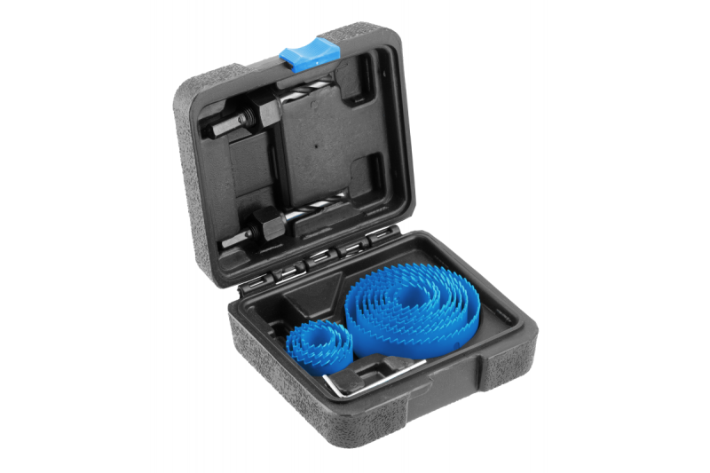 Hoegert hålsågset i kolstål, 14 delar.