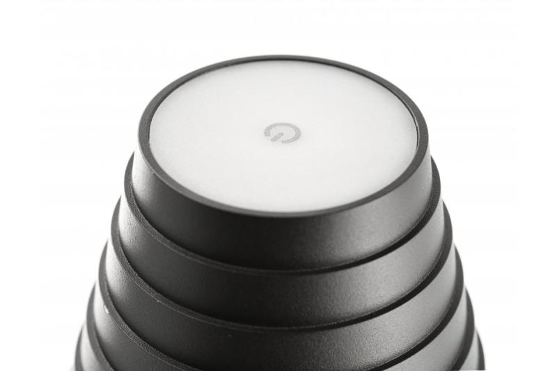 FIZZI Led bordslampa, 2,5W, 200lm, DC 5V, 1A, 4000 K, batteri 4000 mAh, dimbar, svart