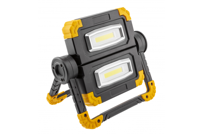 WORKY LED-strålkastare, 2x10W COB, 1200lm, 6400K, Powerbank 5000mAh 5V 1A, USB-C, IP44