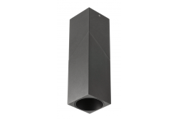 VIRGO taklampa, max. 250V, 50/60Hz, 57x57x152mm, IP20, max. 20W, Kvadratisk, Svart