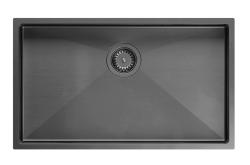 Aquadesign Zara Diskbänk Gun metal 74x44cm Underlimmad, Planlimmad och Ovanpåliggande med Gun metal Plug - 1208969508