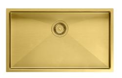 Aquadesign Zara Diskho Guld 74x44cm Underbyggnad, Planmontering och Ovanpåliggande med Guldpropp - 1208969509