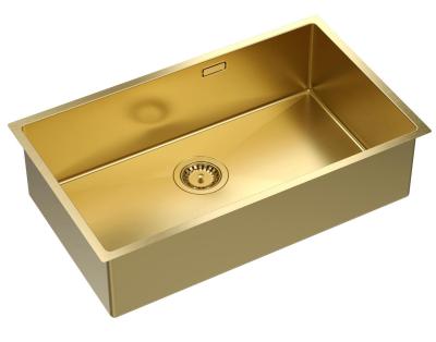 Aquadesign Zara Diskho Guld 74x44cm Underbyggnad, Infälld montering och Påbyggnad med Guldplugg - 1208969509