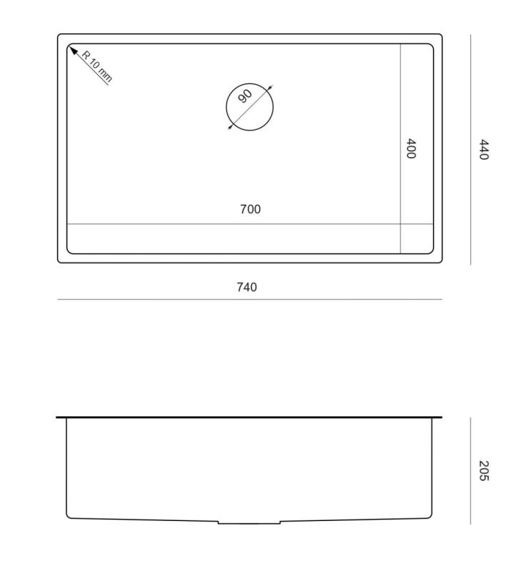Aquadesign Zara Diskho Koppar 74x44cm Underlimmad, Planlimmad och Ovanpåliggande med Kopparpropp - 1208969510