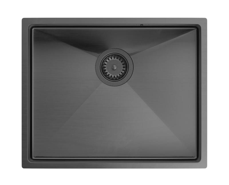 Aquadesign Zara Diskho Gun Metal 54x44cm Undermontering, Planmontering och Ovanpå-montering med Gun Metal Plugg - 1208969511