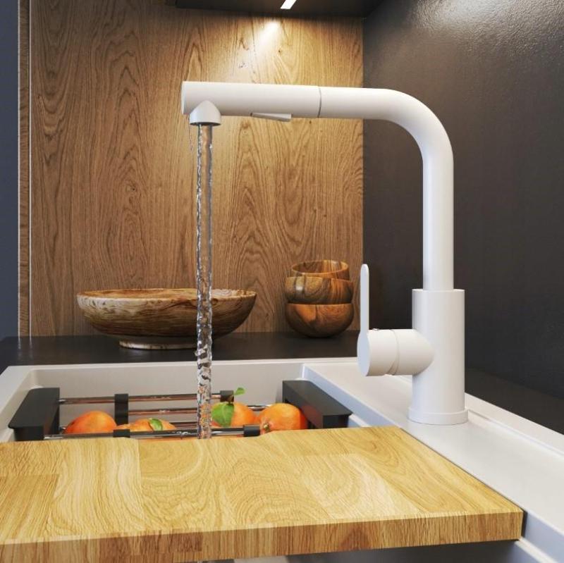 Graniteland Celeste Kökblandare Vit med Utdragbar Pip och Dubbelfunktion Handdusch 1208969526