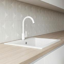 Graniteland Veritas Köksblandare Vit med svängbar pip 1208969531