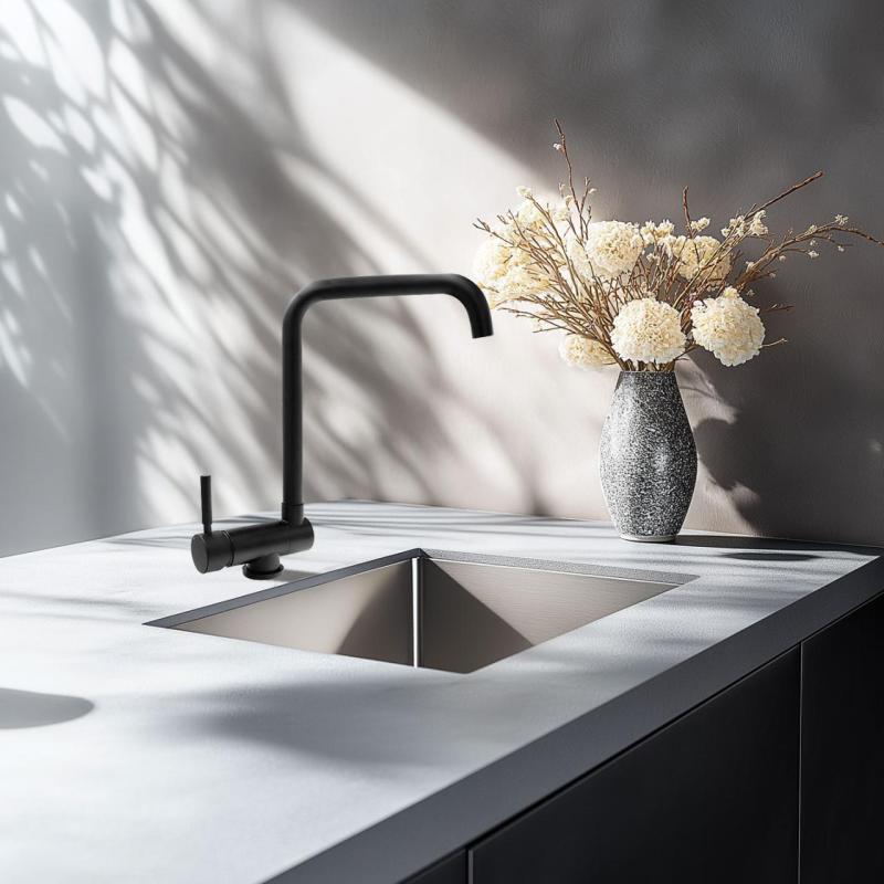 Graniteland Serenity Köksblandare Svart med Fällbar Pip 1208969533