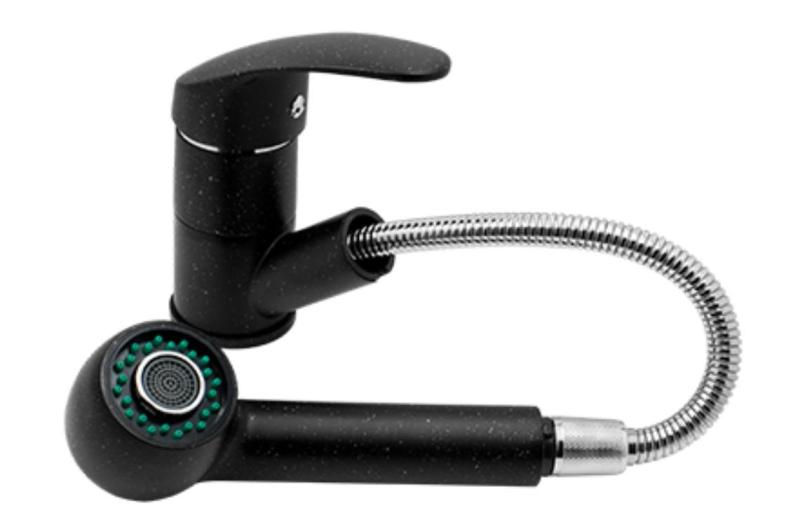 Graniteland Rhea Köksblandare Arduin hårdsten utseende med utdragbar pip och dubbel-funktion handdusch 1208969536