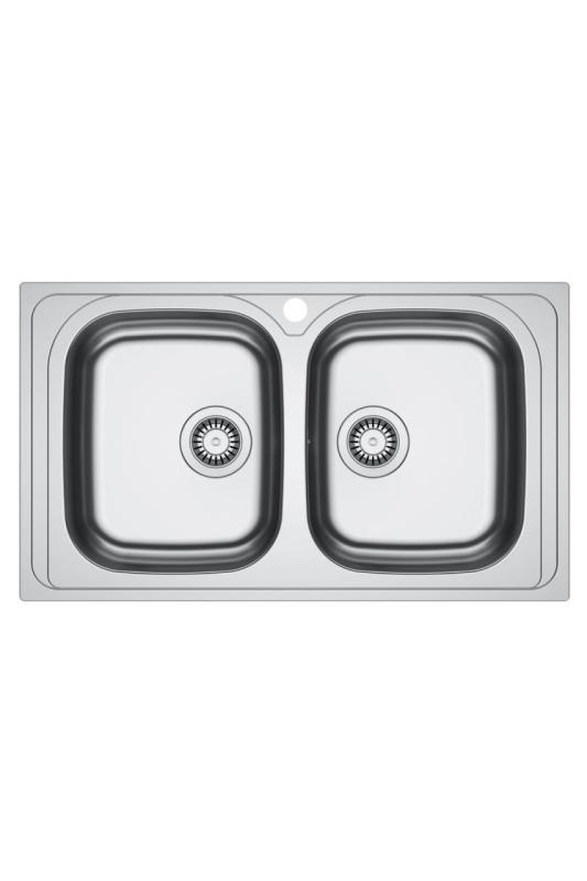 Franke Spark SKX 620-86 Dubbel Rostfritt Stål Diskho med Kranhål Inbyggnad 86x50cm 101.0714.440