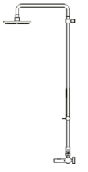 Waterevolution Flow trevägs termostatisk duschblandare med hand- och takdusch vit 250mm T131TN25BR