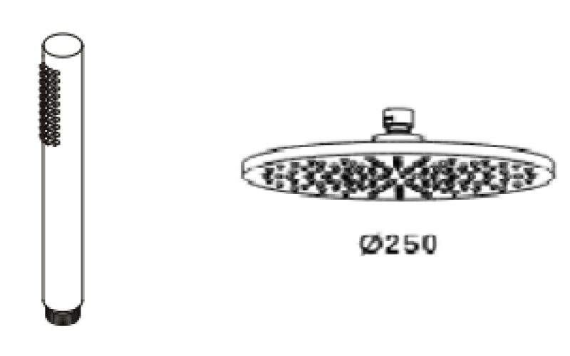 Waterevolution Flow termostatisk trevägs duschblandare med hand- och huvuddusch Mässing 250mm T131TN25LE