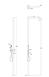 Waterevolution Flow duschpanel med blandare och handdusch Light Gold T147WGE