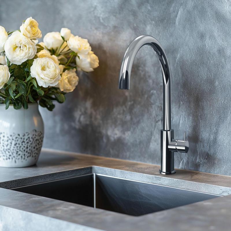 Waterevolution Flow köksblandare med rund svängbar pip krom T158U01