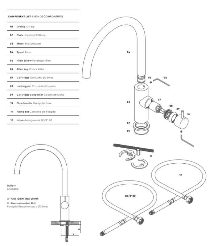 Waterevolution Flow köksblandare med rund svängbar pip svart T158UPR