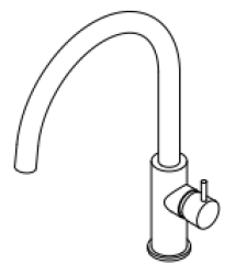 Waterevolution Flow köksblandare med rund svängbar pip i Gun Metal T158UGME