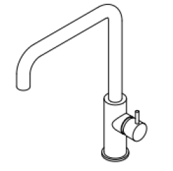 Waterevolution Flow köksblandare med vinklad svängbar pip i mässing T158HLE