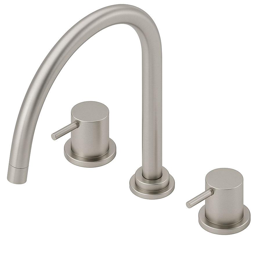 Waterrevolution Flow 3-håls köksblandare med svängbar pip och anslutning för filtrerat vatten Rostfritt Stål T152UIE