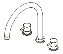 Waterevolution Flow 3-håls köksblandare med svängbar pip och anslutning för filtrerat vatten svart T152UPR