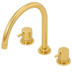 Waterevolution Flow 3-håls köksblandare med svängbar pip och anslutning för filtrerat vatten i mässing T152ULE
