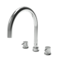 Waterevolution Flow 3-håls köksblandare med svängbar pip och anslutning för filtrerat vatten, gun metal T152UGME