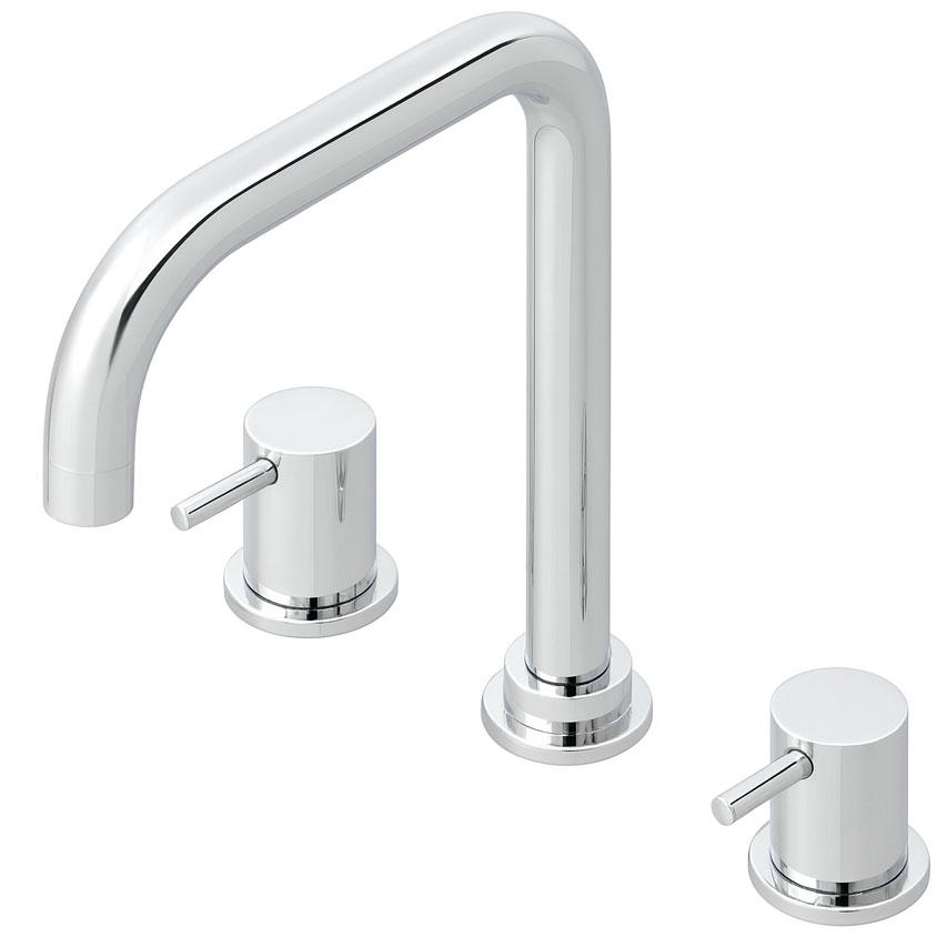 Waterevolution Flow 3-håls vinklad köksblandare med svängbar pip och anslutning för filtrerat vatten krom T152H01