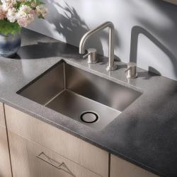 Waterevolution Flow 3-håls vinkel köksblandare med svängbar pip och anslutning för filtrerat vatten RVS T152HIE