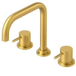 Waterevolution Flow 3-håls vinklad köksblandare med svängbar pip och anslutning för filtrerat vatten light gold T152HWGE