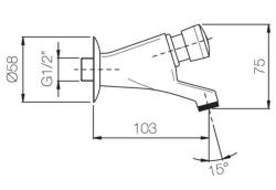 PB Självstängande väggkran Tidsstyrd 1/2” 1208969808