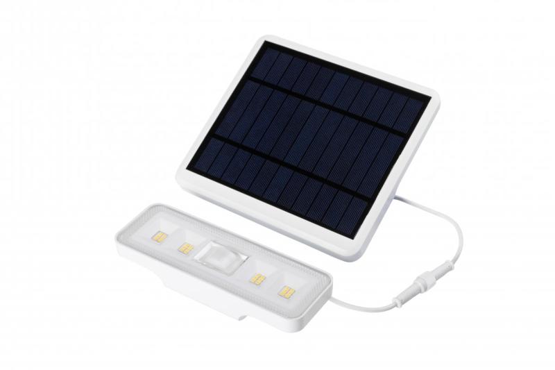 Solbelysningsarmatur med rörelse- och skymningsdetektor DAVOS, LED, 1000lm, 4000K, 2000mAh, IP54, vit