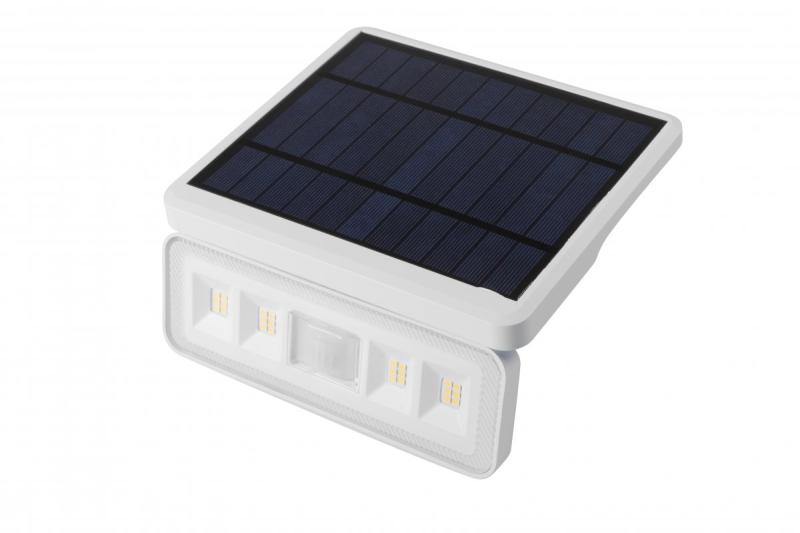 Solbelysningsarmatur med rörelse- och skymningsdetektor DAVOS, LED, 1000lm, 4000K, 2000mAh, IP54, vit